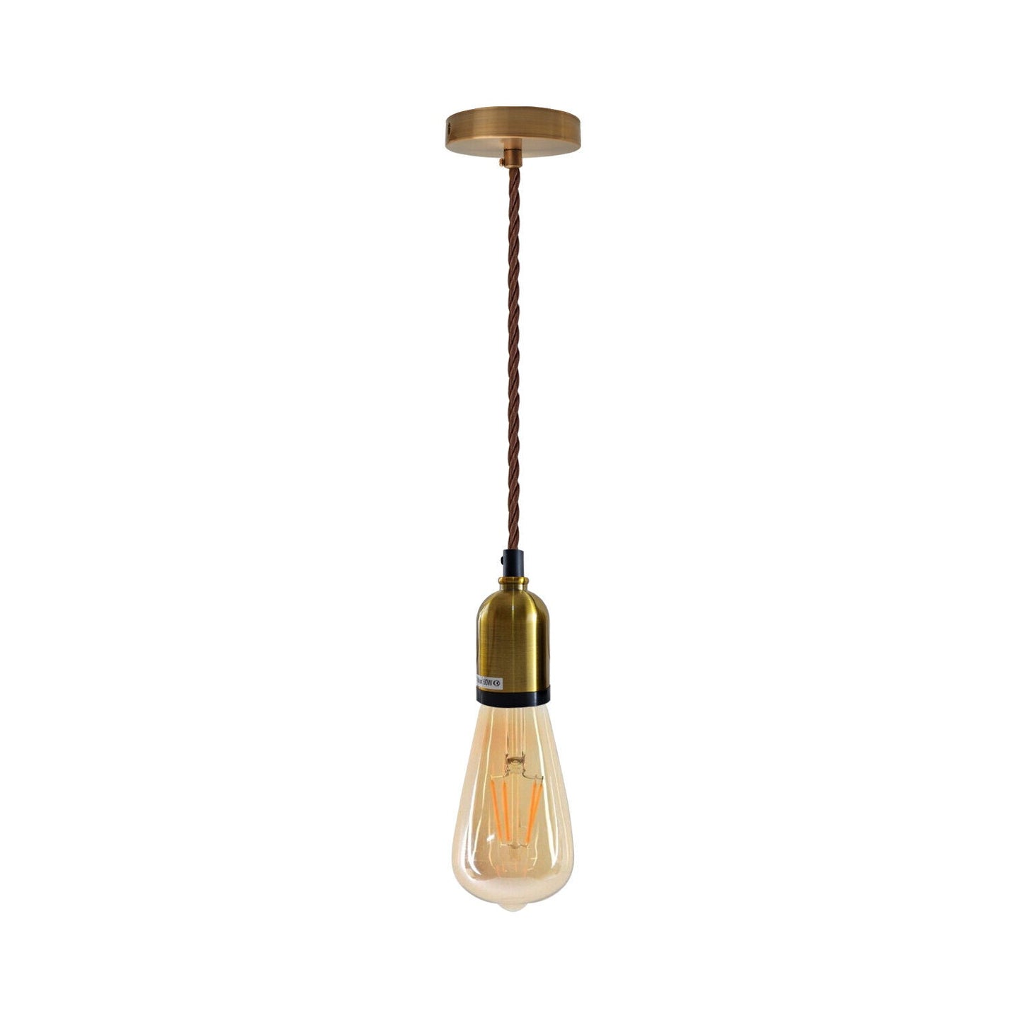 Modern Pendant Light Fabric Wire Yellow Brass Ceiling Rose E27 Suspension Light Lamp Holder~3681