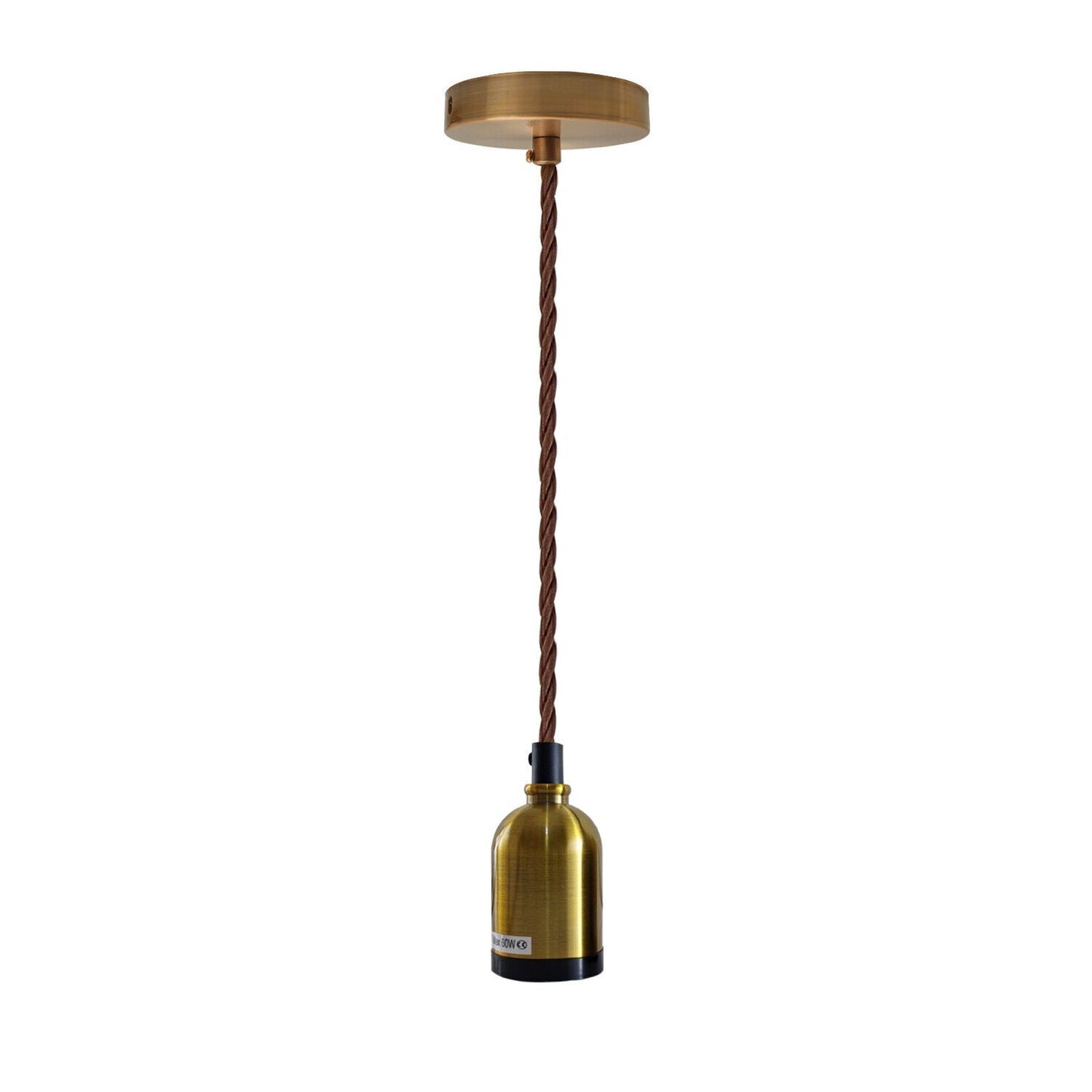 Modern Pendant Light Fabric Wire Yellow Brass Ceiling Rose E27 Suspension Light Lamp Holder~3681