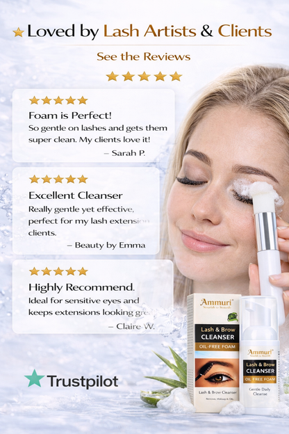Ammuri Lash & Brow Cleansing Kit: Eyelash Extension Shampoo Kit
