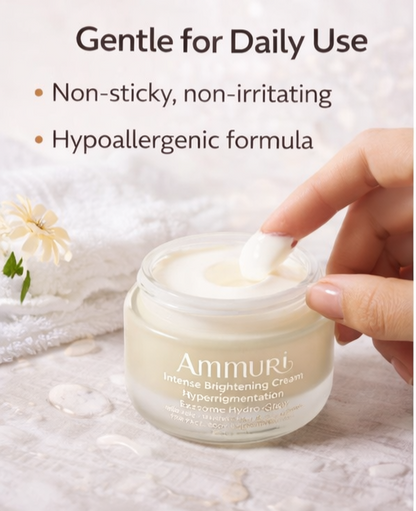 Ammuri Exosome Hydro-Glow Intense Brightening Cream – Hyperpigmentation, Dark Spots & Uneven Skin Tone (Face, Body & Sensitive Areas)